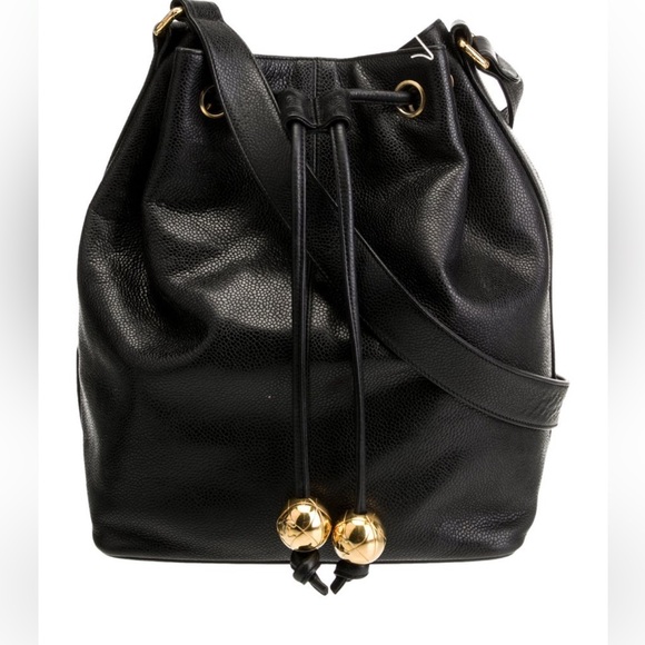 Chanel CC Stitch bucket bag 80’s - 1990’s vintage ✨logo bottom✨🦄 - Picture 9 of 17